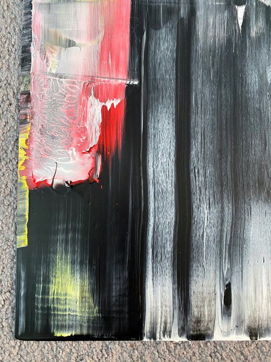 "Before The Dawn" - Original PMS Abstract Acrylic Painting On Plexiglass, Framed - 26" x 26"