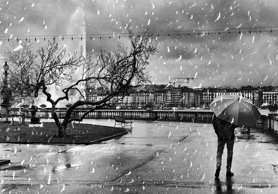 " Rain. Leman Lake. Geneva " - Limited edition 1 / 15
