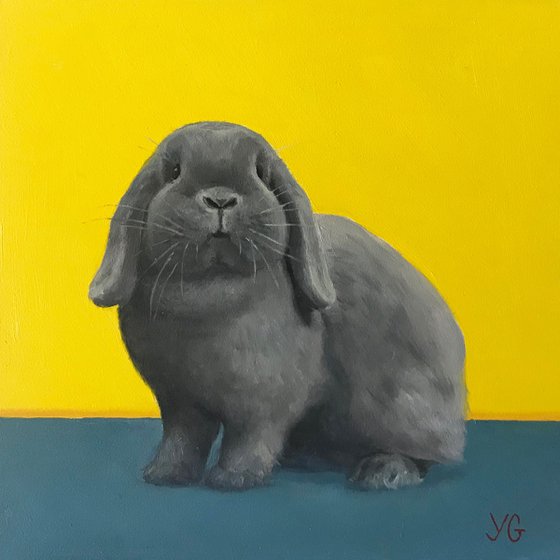 Gray Bunny Painting