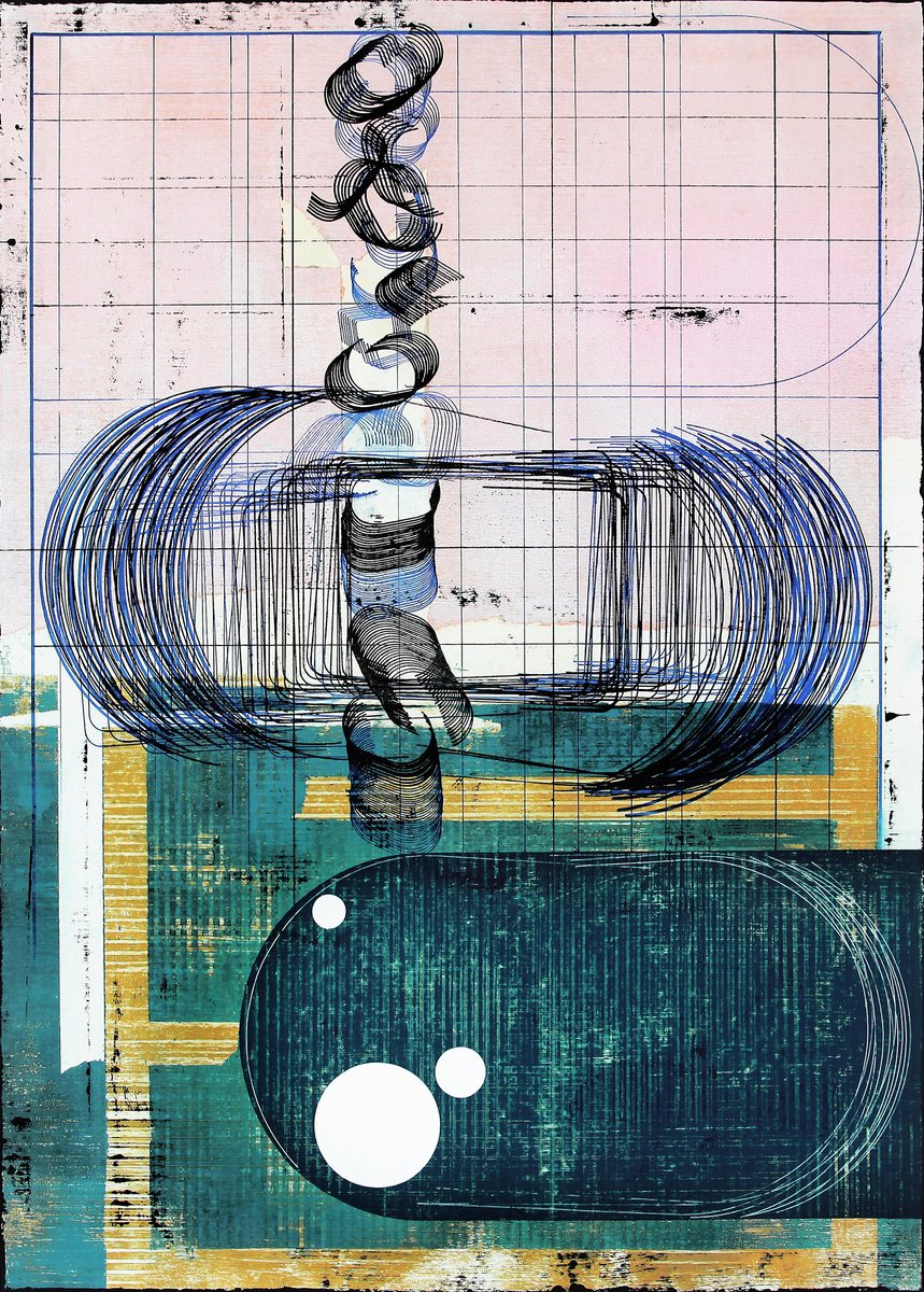 Expressive Painting , Entropy Zone 6. By Petr Strnad, 20 X 28, Artwork For Sale On Artfinder