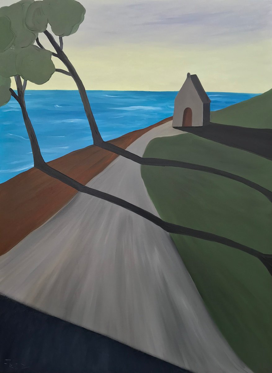 Landscape Oil Painting By Cadiou Frederic, 24 X 32, Aveladenn, Original Artwork