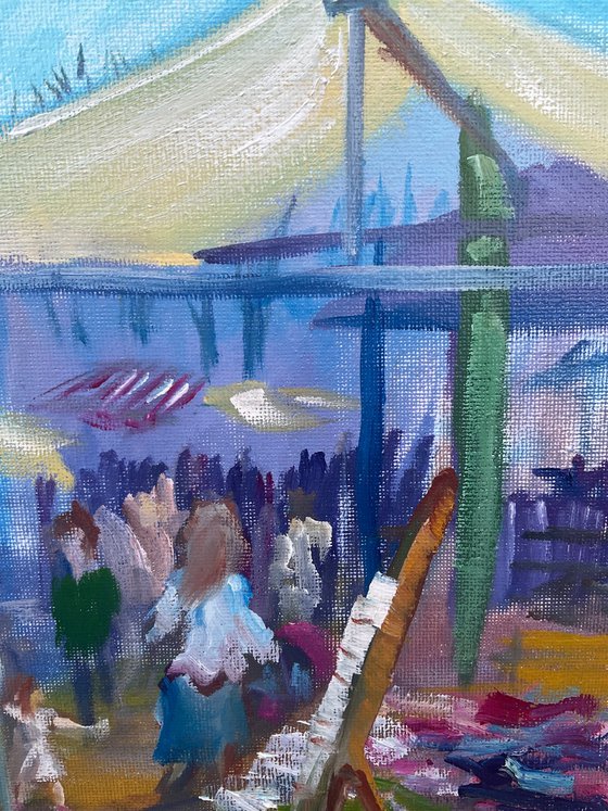 The street market. Pleinair
