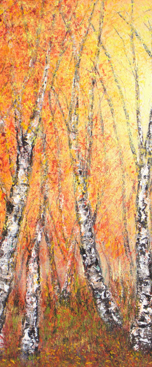 Autumn birch trees 2 by Ludmilla Ukrow