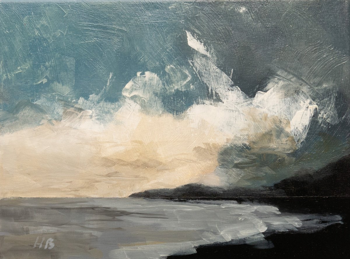 Impressionistic Landscape Oil Painting By Hal Bohner, 18 X 16, Banking On The Fog, Original Artwork