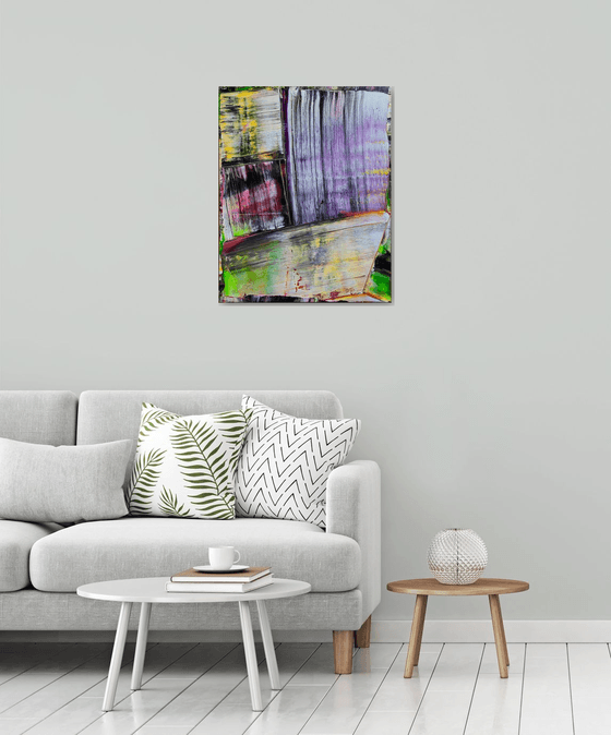 "Don't Forget To Swipe" - Original PMS Abstract Acrylic Painting On Canvas - 24" x 30"