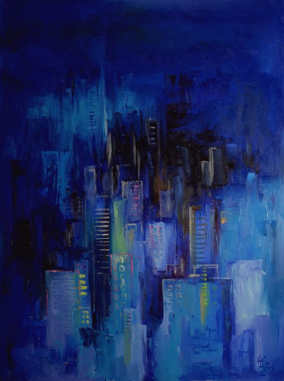 Night City (painting is glowing in the dark)