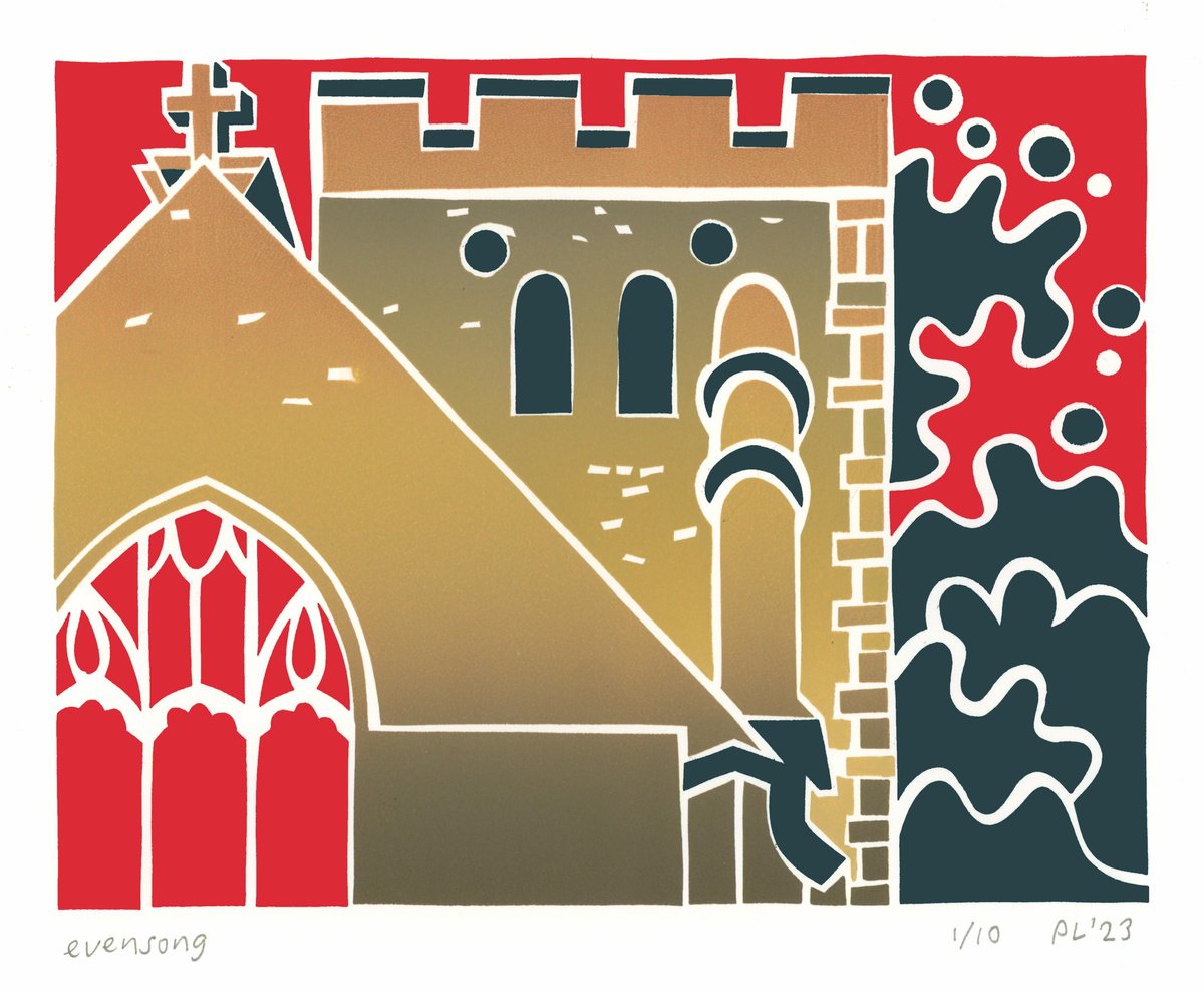 Graphic Print , Evensong By Peter Long, 12 X 11, Artwork For Sale On Artfinder