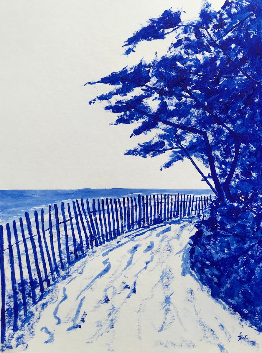 Landscape Acrylic Painting By Cadiou Frederic, 13 X 17, Beg Meil, Original Artwork