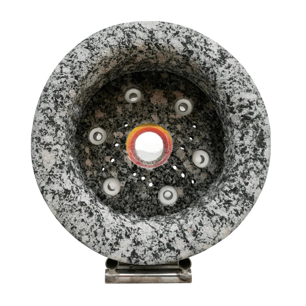 Geometric Abstract Stone Sculpture By Ognyan Chitakov, 12 X 12", "The All Seeing Eye", Original Artwork