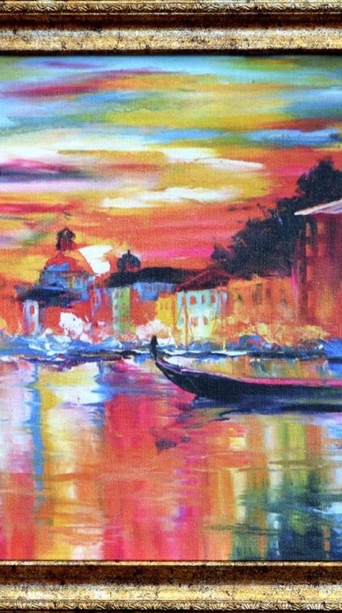 Venice in night lights by Elena Lukina