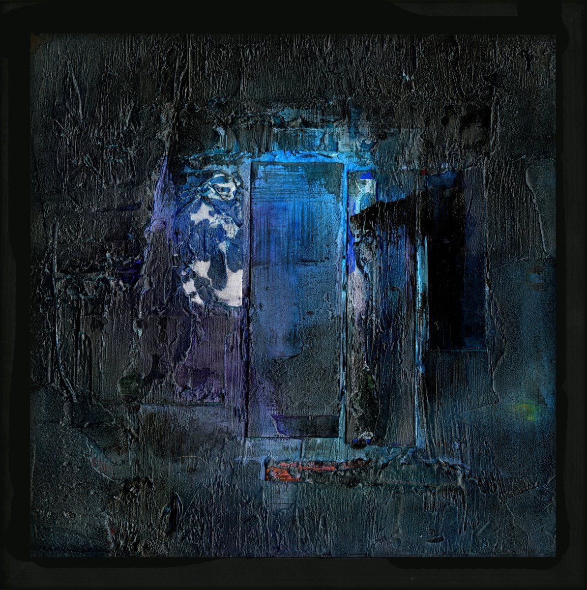 Abstract Painting By Kathy Morton Stanion, 13 X 13", Midnight Magic 5, Original Artwork