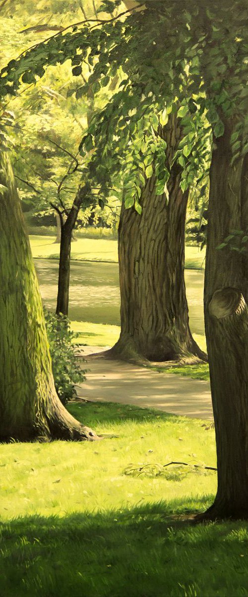 Park with three trees (Original Oil Painting) by Mayrig Simonjan