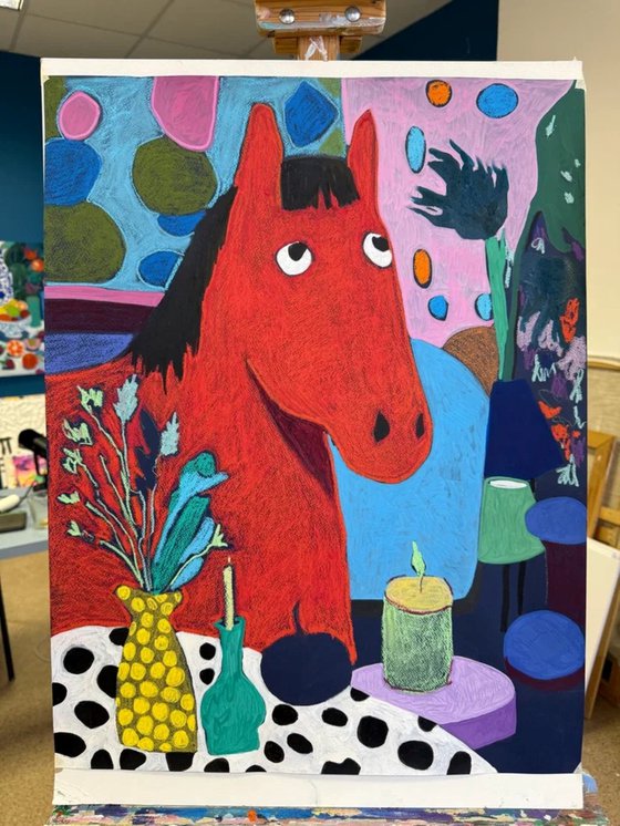 Still Life with a Red Horse