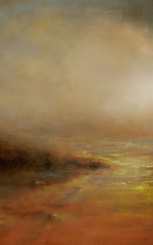 Golden Waves, 36x24 in by Vishalandra Dakur