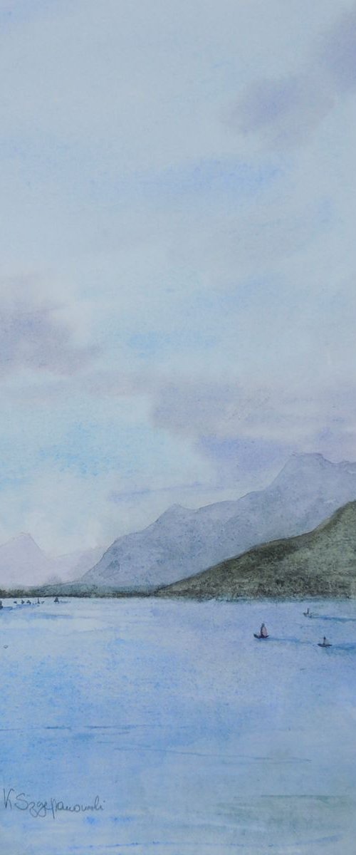 Sketch of the Lac Léman by Krystyna Szczepanowski