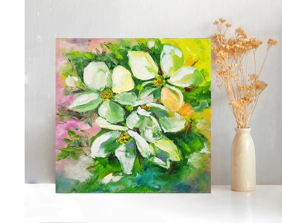Blooming apple tree branch