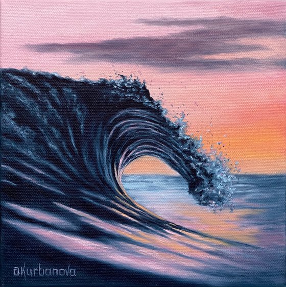 Wave at sunset