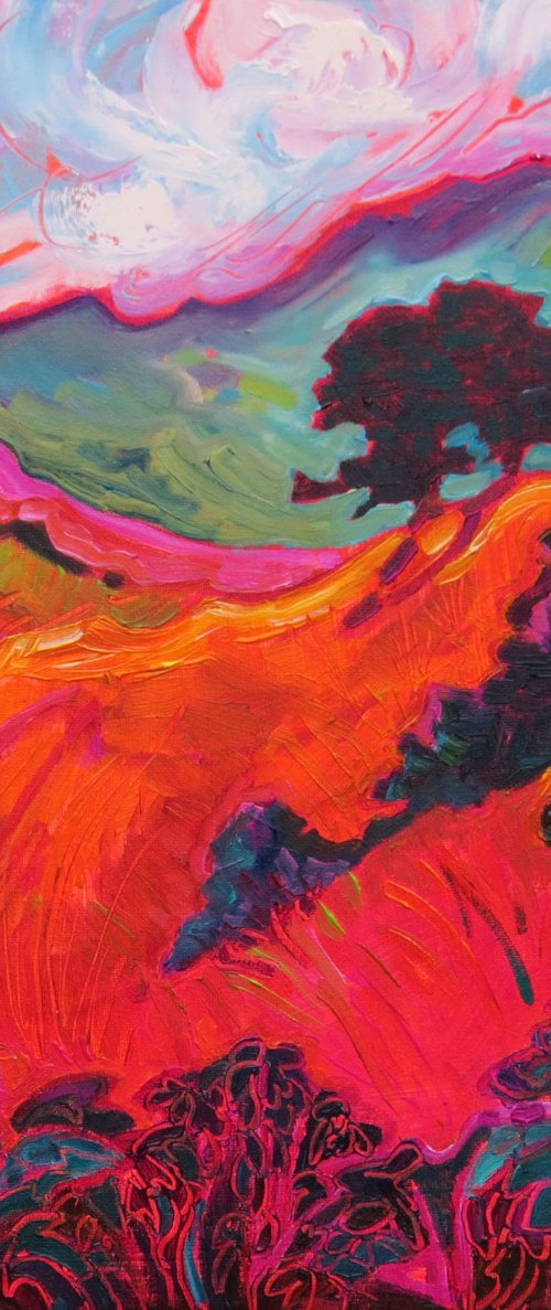 Golden Red Landscape, Peak District by Mary Kemp