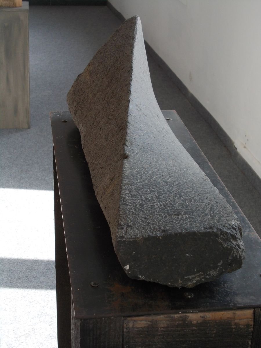 Geometric Abstract Stone Sculpture By Michael Rofka, 25 X 7", Wave, Original Artwork