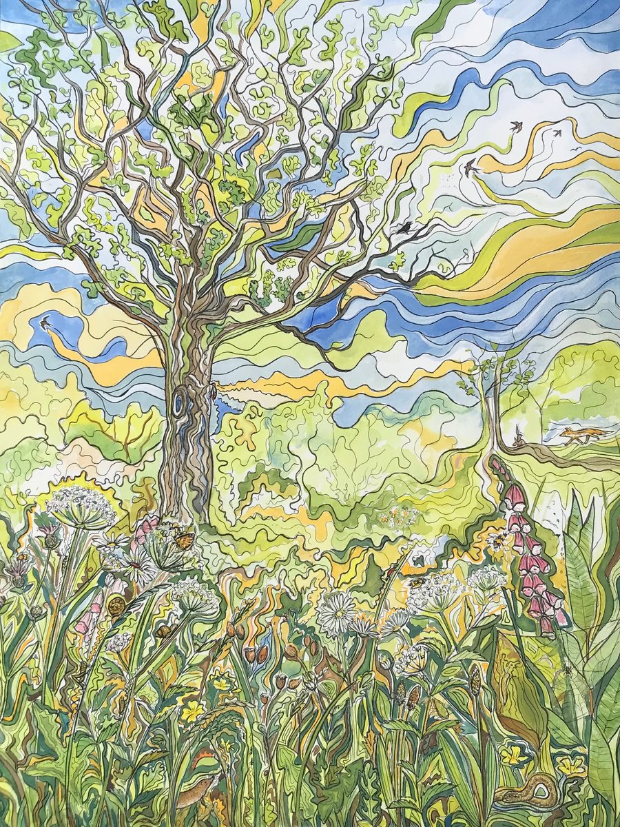 Landscape Painting By Lucy Smerdon, 12 X 16", In The Undergrowth, Original Artwork