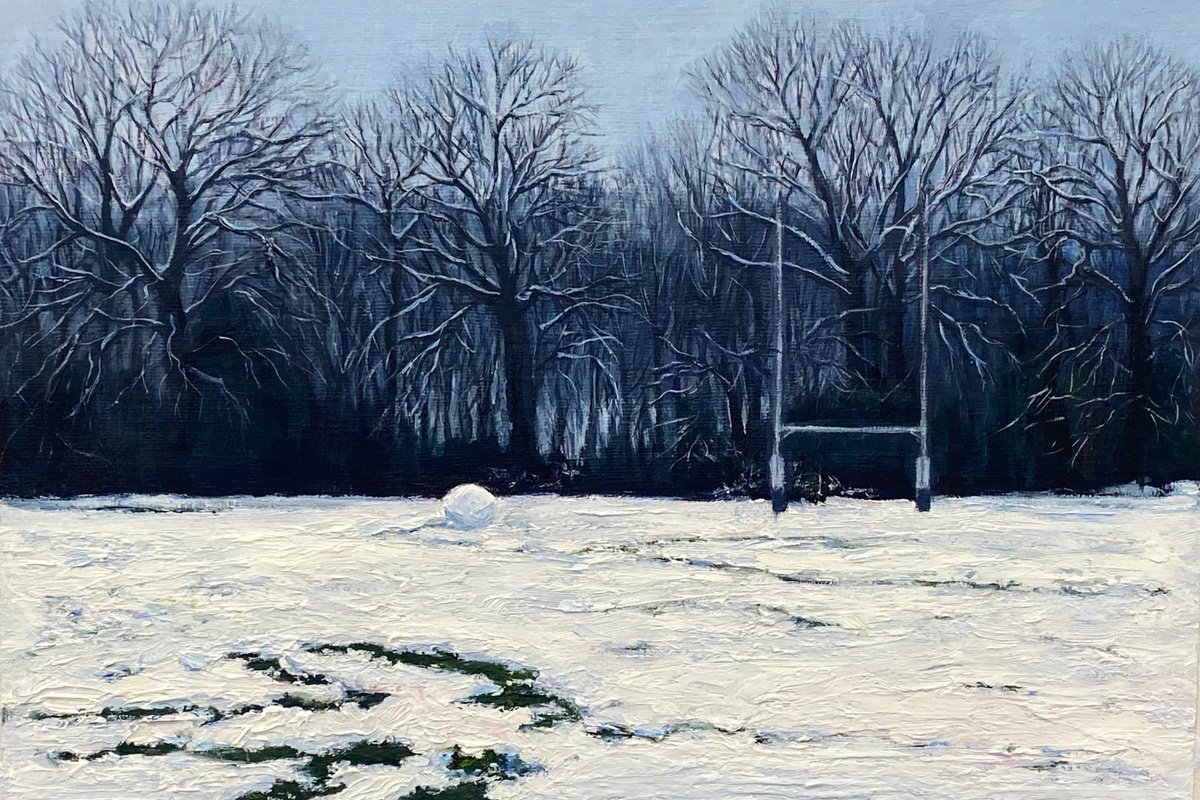 Mill Hill School Rugby Pitch in Snow by Diana Sandetskaya
