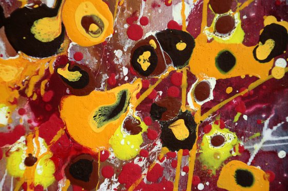 Folie Des Fleurs #3 - Extra large original abstract floral landscape