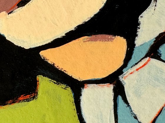 Clown Woman Painting - Original Art 8x8 inch