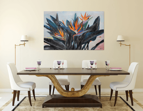 Strelitzia. Bird of Paradise.
