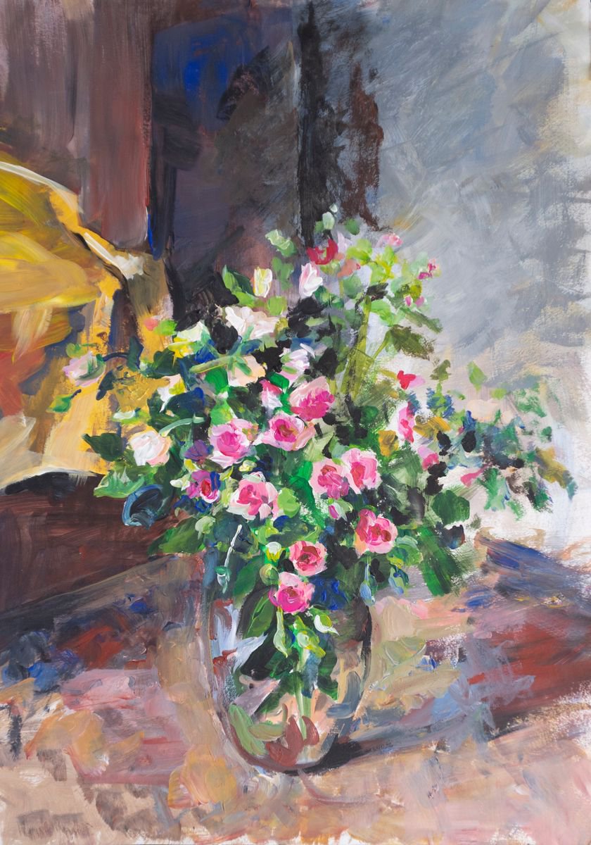 Bouquet of pink roses by Irina Bibik-Chkolian