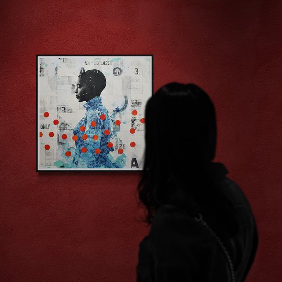 316_Vibrant Blue Portrait with Orange