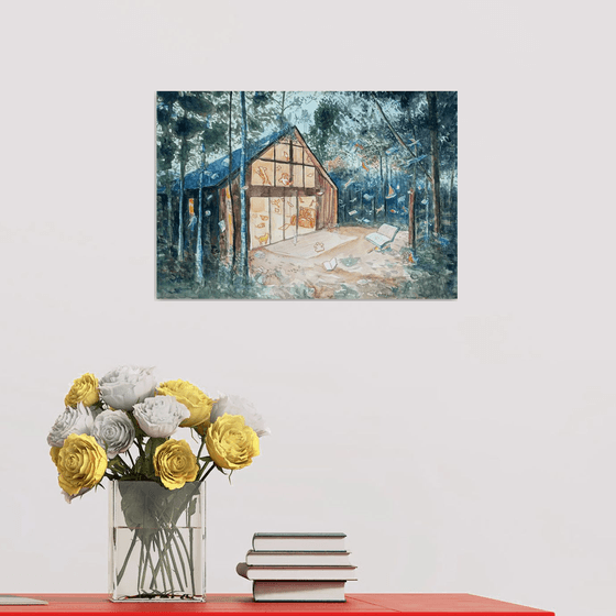 A readers' house in the dusk