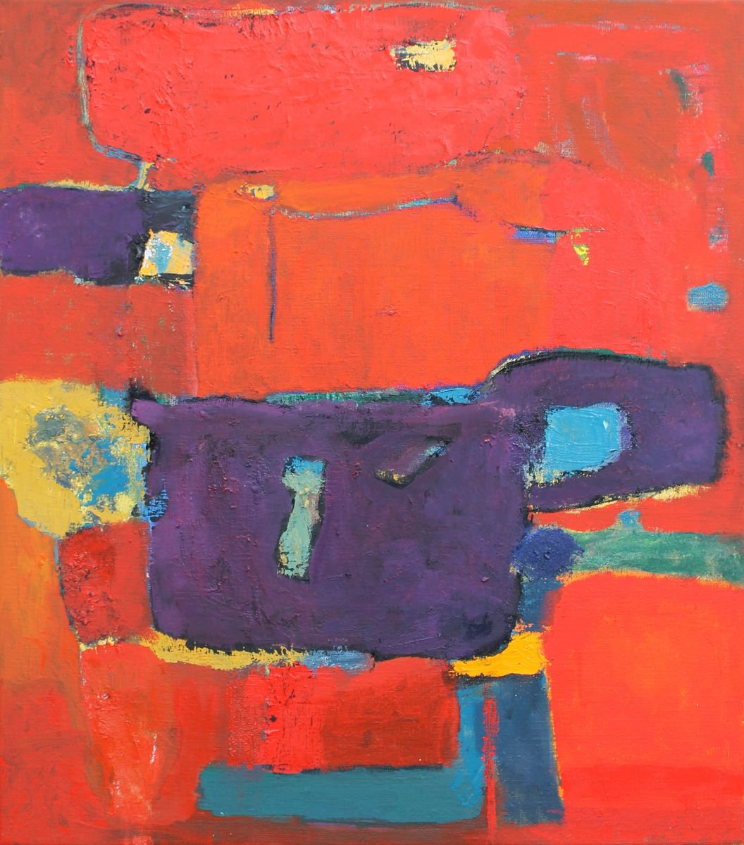 The Composition Is On The Red By Sergiy Dekalyuk, 24 X 28, Artwork For Sale On Artfinder