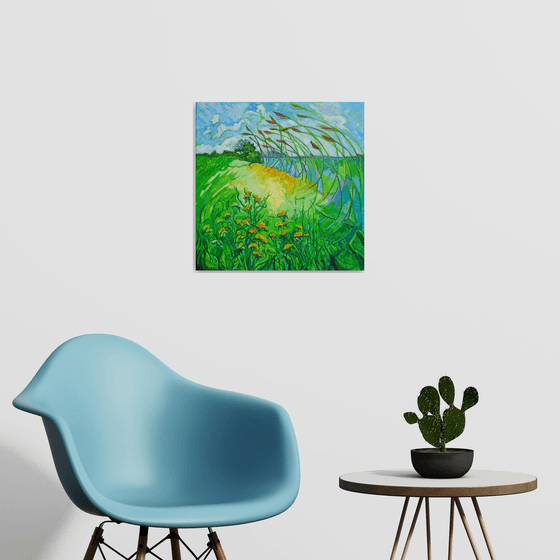 Reeds on the Norfolk Marshes - Coastal Landscape