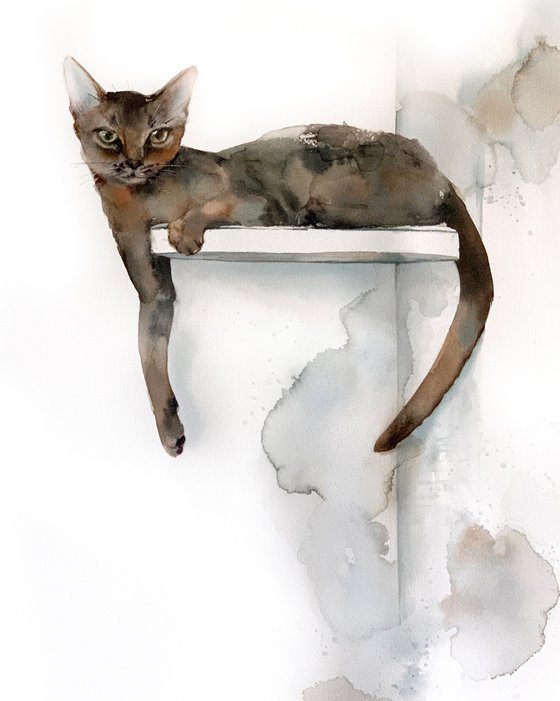 Abyssinian Cat Painting - Perfect Place