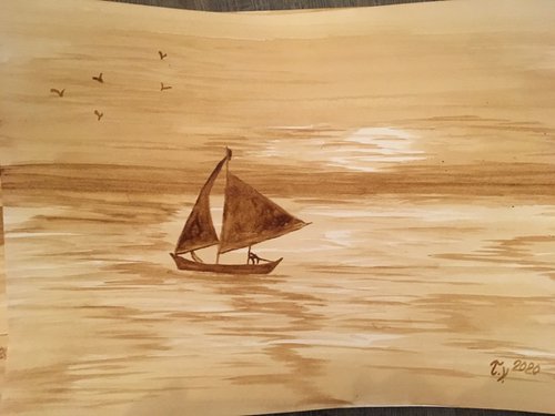 Little Boat on Sea I by Timea  Valsami