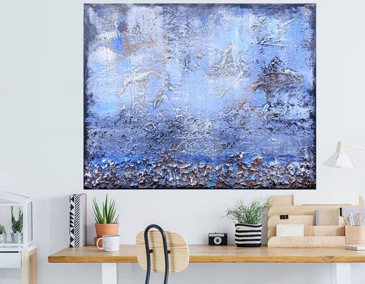 Abstract Acrylic Painting By Susan Wooler, 20 X 16", Rock Pool, Original Artwork