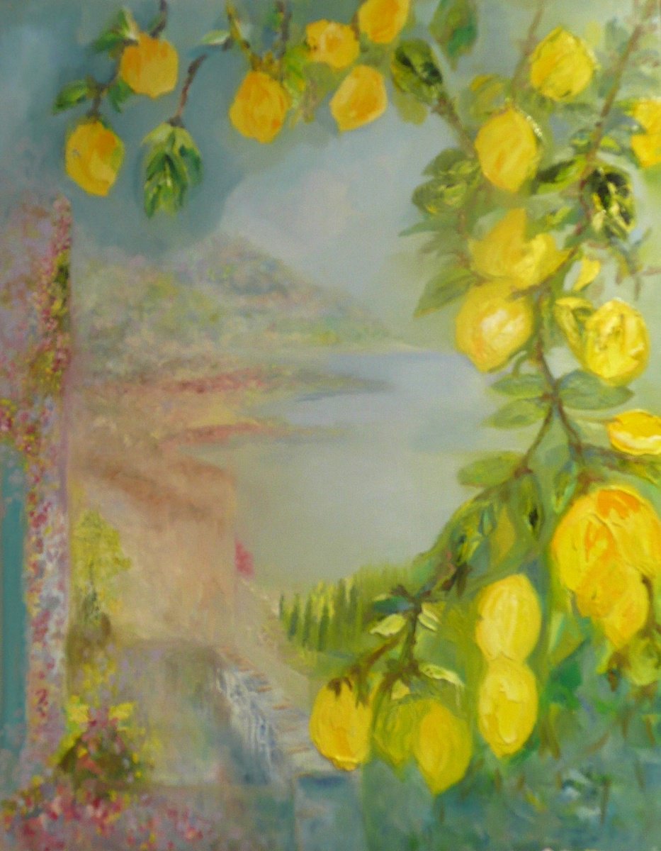 Santa Caterina Lemons By Lesley Blackburn, 24 X 30, Artwork For Sale On Artfinder