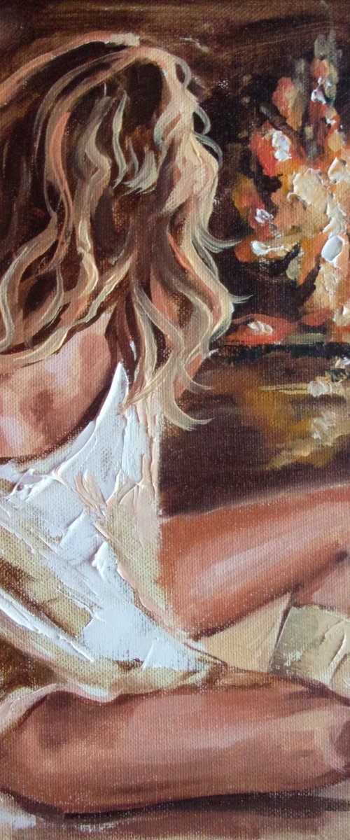 " LOOKING INTO THE FIRE ... " by Monika Luniak