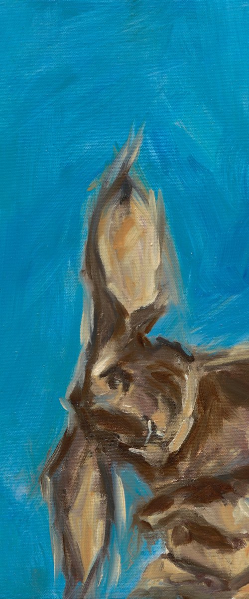 Portrait of a cute rabbit - animal portrait by Anna Miklashevich