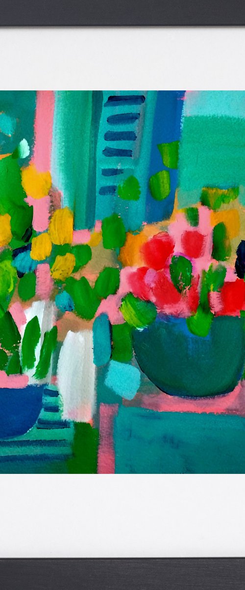 Still Life with Red Flowers by Jan Rippingham