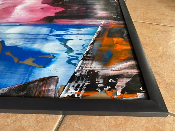 "We Could Be So Good Together" - Original PMS Abstract Diptych Acrylic Paintings On Plexiglass, Framed - 52" x 26"