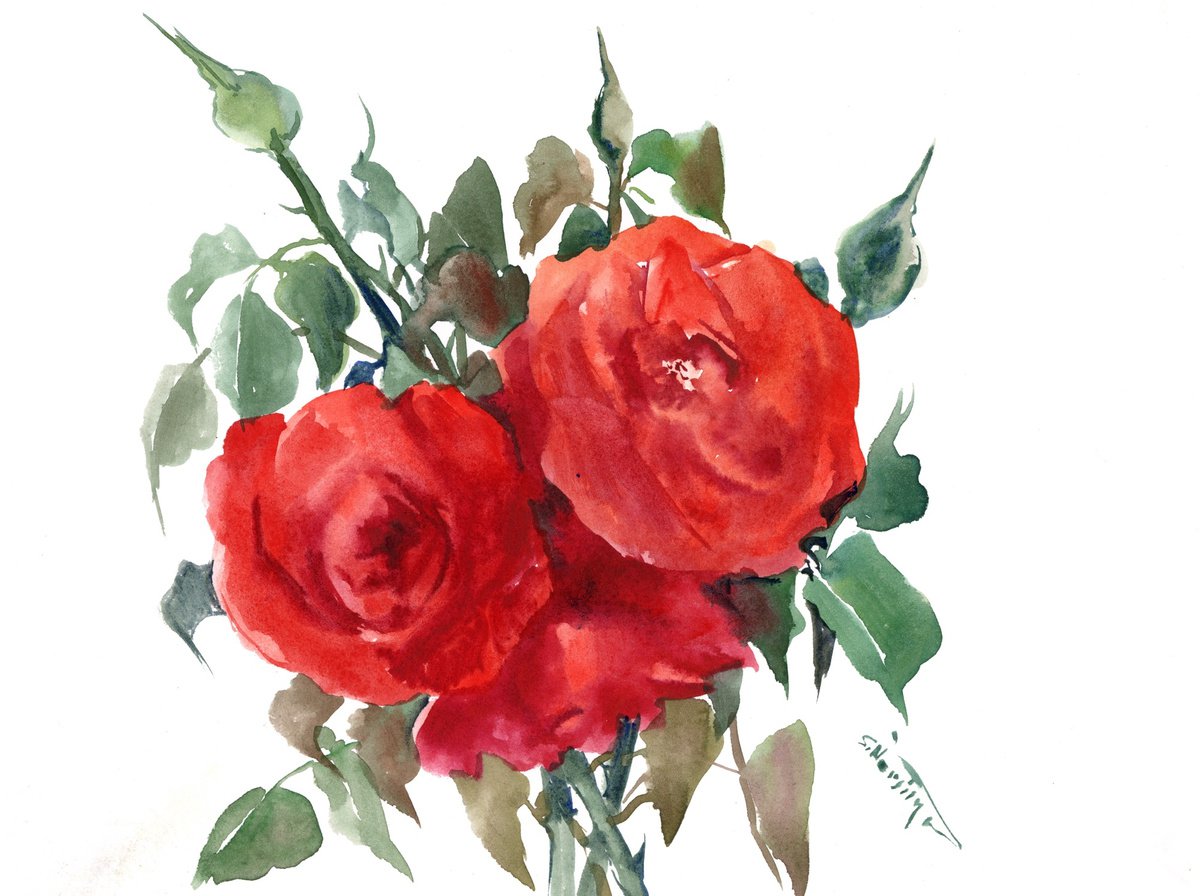 Red Roses by Suren Nersisyan