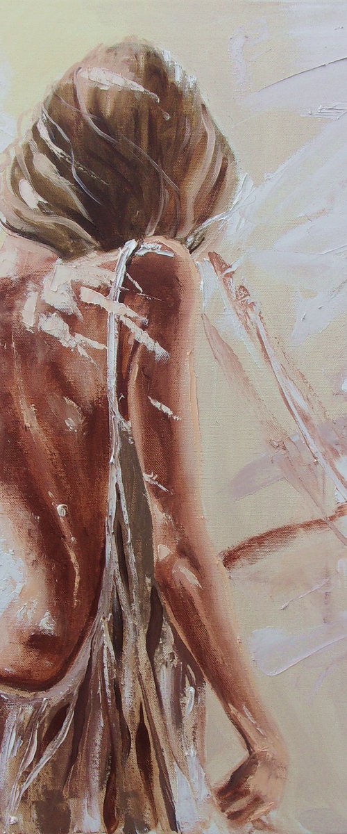 " A GIRL WITH DOUBTS IN THE LIGHT " by Monika Luniak