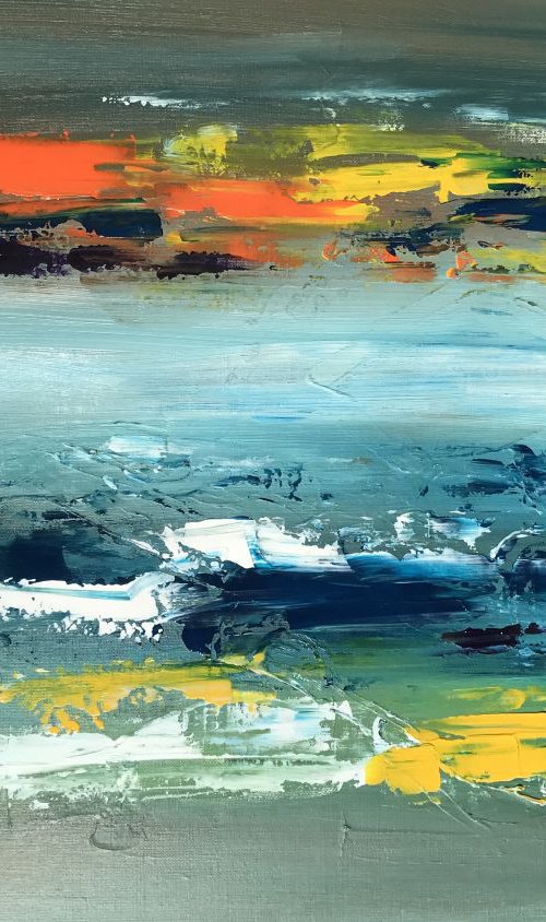 Seascape purple orange yellow by Tiny de Bruin