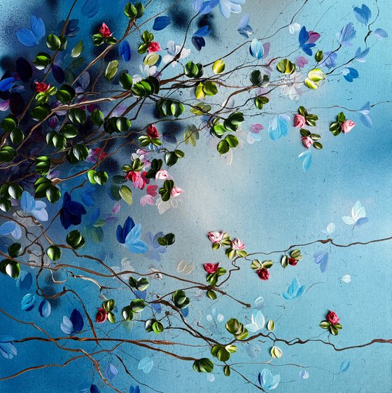 Pink Buds in Blue Air