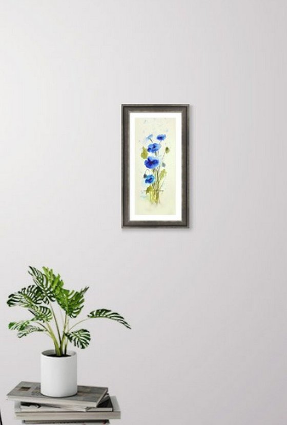 Blue Poppies Floral painting