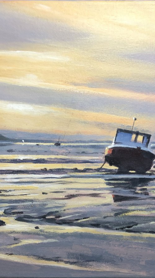 Golden Evening - Taw Estuary. by Russell Aisthorpe