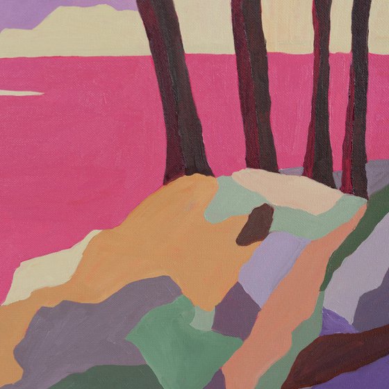 Seascape with Pink Sea