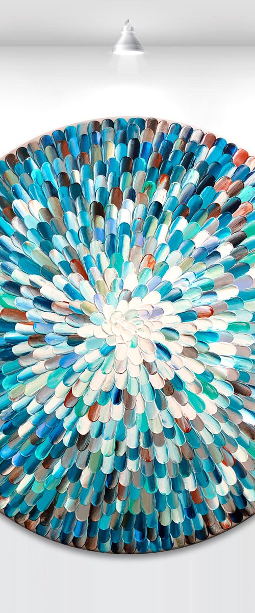 'Crystalus aqua III' - 40x40” - commission for Andrew by Tatiana Georgieva