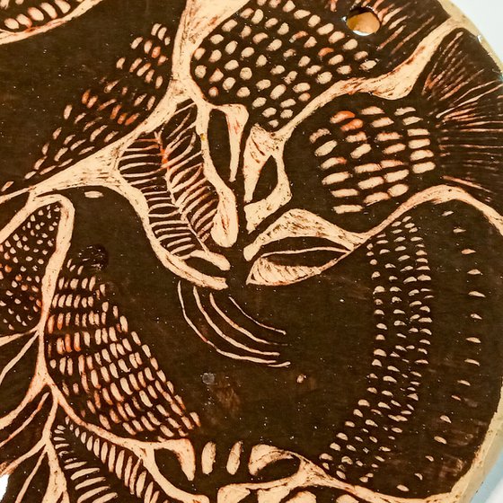 Ceramic panel Bird 18 x 16 cm